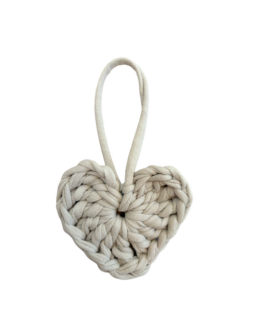Heart bag charm | Beige