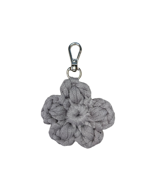 Flower bag charm | Grey