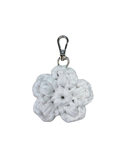 Flower bag charm | White