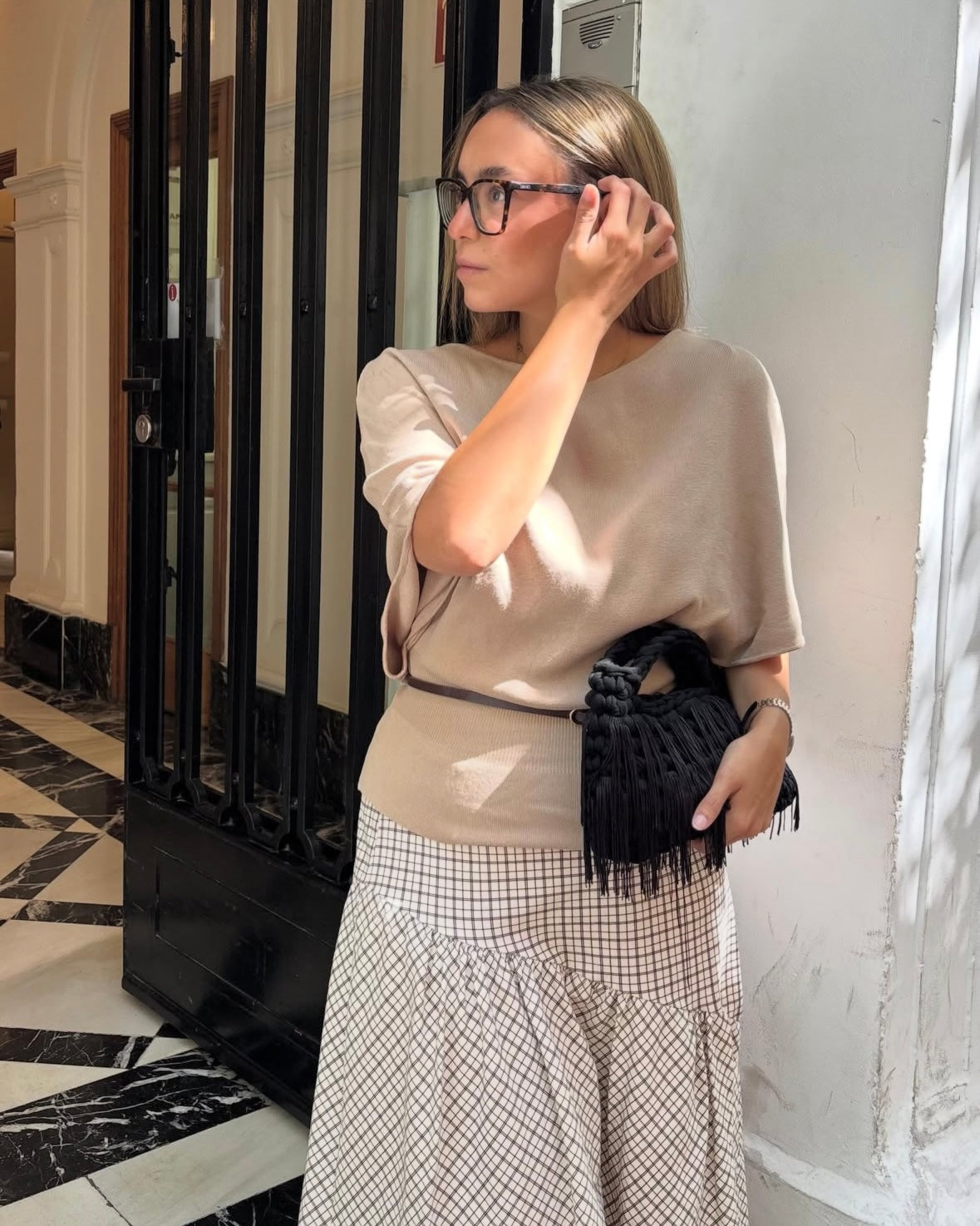 Yue's Fringe Handbag Black