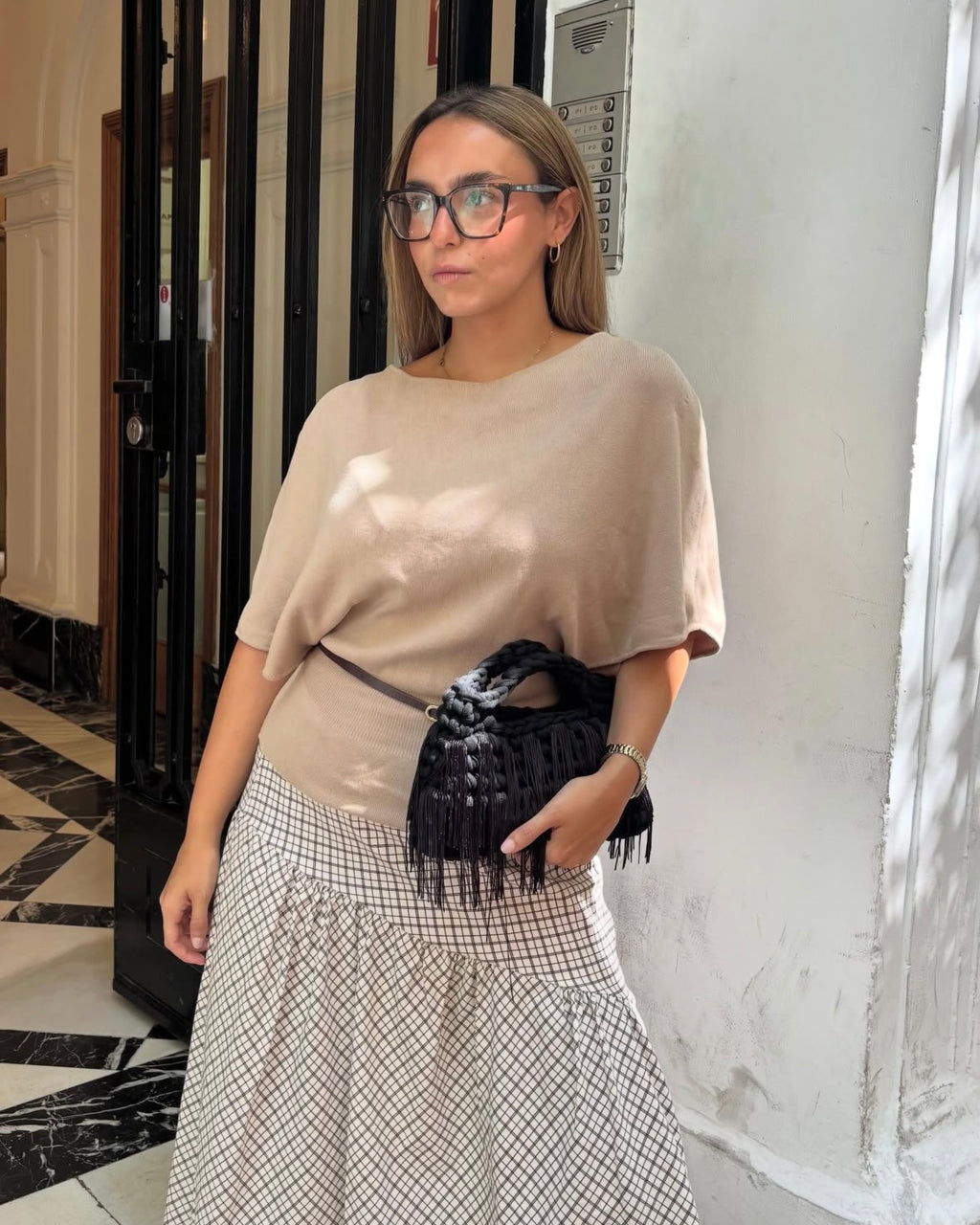 Yue's Fringe Handbag Black