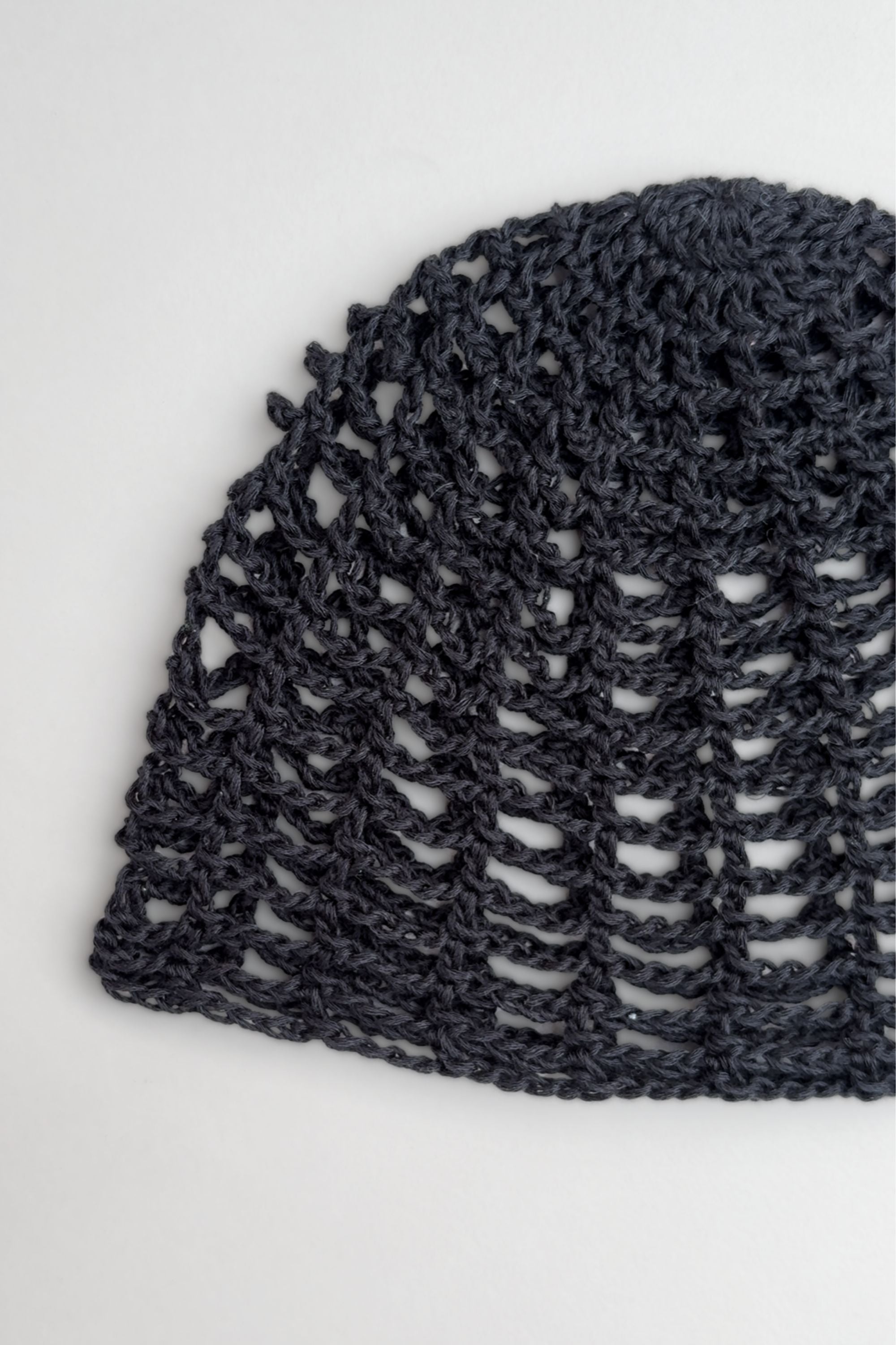 Crochet Mesh Hat Black