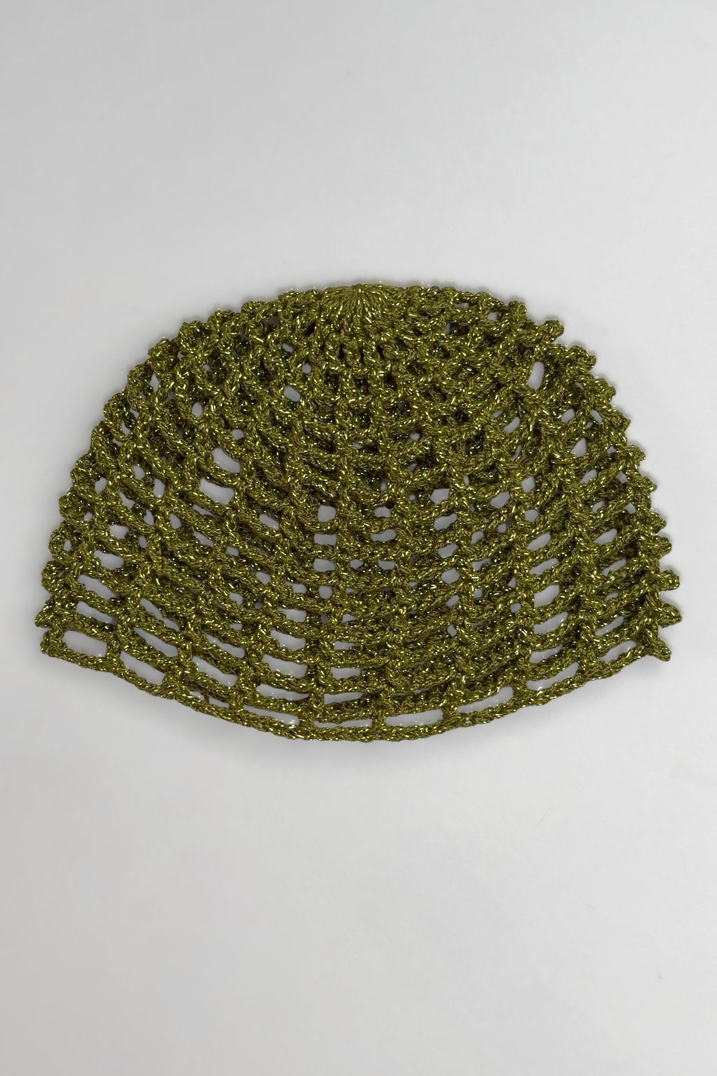 Crochet Mesh Hat Olive Shimmer