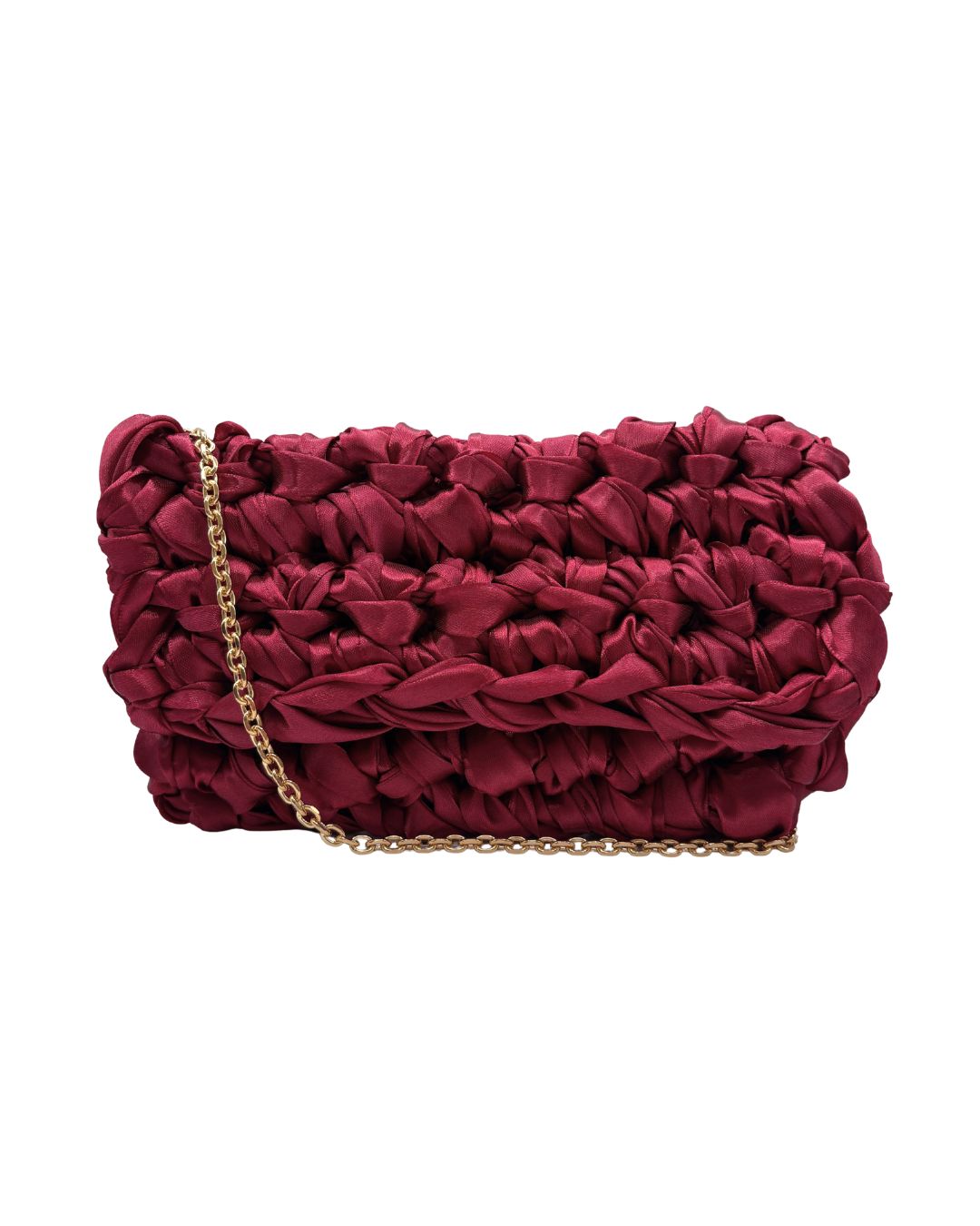 Yue's Chain Clutch Burgundy