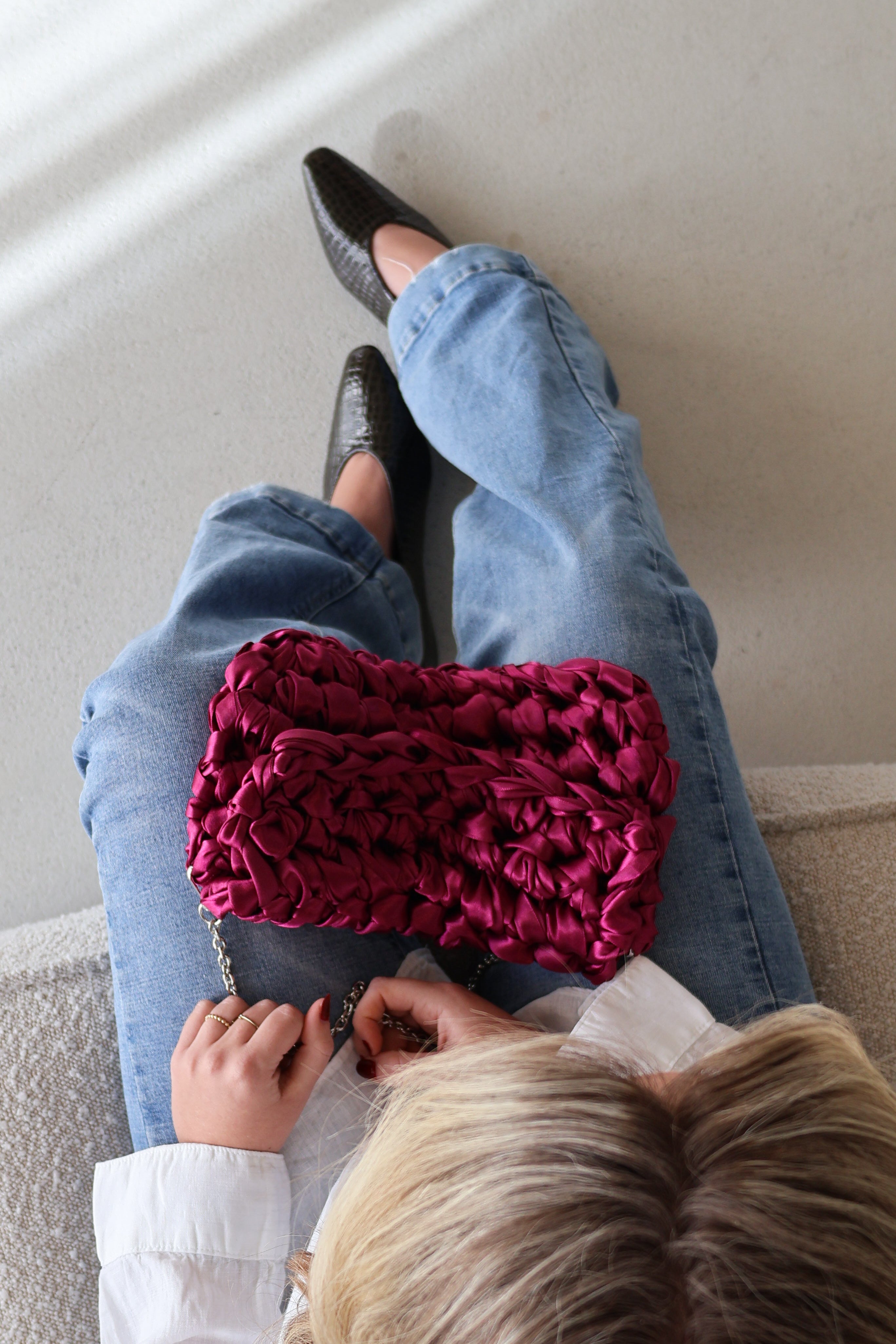 Yue's Chain Clutch Deep Purple