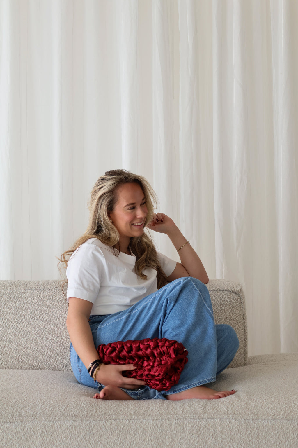 Yue's Chain Clutch Burgundy